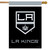 Briarwood Lane LA Kings NHL licensed house flag with silver logo on black background.