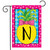 Briarwood Lane small printed garden flag with colorful pineapple and N monogram for spring and summer decor.