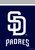 Briarwood Lane San Diego Padres MLB licensed garden flag with navy blue and white logo design.