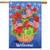 Briarwood Lane Patriotic Basket Summer House Flag with American stars, stripes, and red, white, blue colors.
