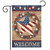 Briarwood Lane Americana Barnstar Patriotic Garden Flag with rustic wreath and stars, stripes, red, white, blue.