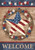 Briarwood Lane Americana Barnstar Patriotic Garden Flag with rustic wreath and stars, red, white, blue colors.