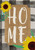 Briarwood Lane small printed garden flag with colorful sunflowers and 'HOME' on burlap for spring porch display.