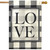 Checkered Love Plaid Burlap House Flag