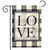 Checkered Love Plaid Burlap Garden Flag