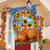 Autumn Wreath Still Life House Flag