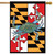 Briarwood Lane Maryland Summer House Flag with colorful crab design on decorative seasonal garden flag.