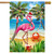 Christmas in Paradise Flamingo House Flag