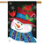 Snowman And Cardinals Christmas House Flag