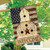 Briarwood Lane Americana Welcome Patriotic House Flag with rustic birdhouse and American stars and stripes.