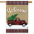 Winter Truck Burlap House Flag