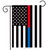 Briarwood Lane Thin Blue & Red Line Garden Flag with stars and stripes pattern.