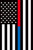 Briarwood Lane Thin Blue & Red Line Garden Flag with stars and stripes pattern in red, white, blue.