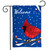 Cardinal Burlap Winter Garden Flag