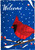 Cardinal Burlap Winter Garden Flag