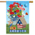 I Love America Patriotic House Flag