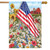 Briarwood Lane America the Beautiful Summer House Flag with sunflowers, daisies, and American flag design.