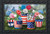 Briarwood Lane America In Bloom Summer Doormat with patriotic stars and stripes in red, white, blue.