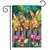Briarwood Lane Garden Bunnies Spring Garden Flag with colorful bunnies, flowers, perfect for springtime porch decor.