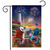 Briarwood Lane Beachfront Fireworks garden flag with patriotic lighthouse, stars, stripes on shore by ocean.