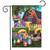 Briarwood Lane small printed garden flag with colorful spring flowers and cheery farm scene decorative design.