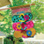 Briarwood Lane burlap house flag with colorful flip flops and flowers, perfect for spring summer decor.