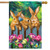 Briarwood Lane Garden Bunnies House Flag with colorful springtime design and decorative printed rabbits.