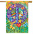 Briarwood Lane Peace Floral House Flag with colorful rainbow butterfly design for spring and summer decor.