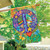 Briarwood Lane Peace Floral House Flag with colorful rainbow butterfly design for spring summer porch decor.