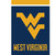 Briarwood Lane West Virginia Mountaineers NCAA Licensed Garden Flag with yellow and navy blue design.