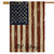 Briarwood Lane Old Glory Patriotic Primitive House Flag with rustic stars and stripes in red, white, blue.