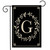 Briarwood Lane Classic Monogram Letter G garden flag, black with elegant gold print and decorative wreath.