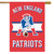 Briarwood Lane New England Patriots licensed NFL house flag with patriotic colonial football player design.