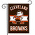 Briarwood Lane Cleveland Browns licensed NFL garden flag with mascot and team name in orange and brown.