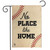 Briarwood Lane small printed garden flag with baseballs and No Place Like Home text on burlap.