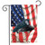Briarwood Lane Police Hat Garden Flag with American flag and thin blue line police hat design.