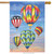 Briarwood Lane colorful hot air balloons house flag for spring summer seasonal decorative porch display.