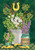 Briarwood Lane Lucky Potted Shamrocks St. Pat's Garden Flag with gold accents and colorful shamrock design.