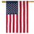 Briarwood Lane American flag house flag with quilted, embroidered stars and stripes in red, white, blue.