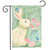 Briarwood Lane Easter Bunny garden flag with tulips, rabbit, and Happy Easter text, colorful spring decor.