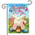 Briarwood Lane Easter Egg Hunt Garden Flag with white bunny, eggs, and colorful Easter design.