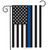 Briarwood Lane Thin Blue Line Police Garden Flag with American stars and stripes in red, white, blue.