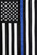 Briarwood Lane Thin Blue Line Police Embroidered House Flag with red, white, and blue stars, stripes.