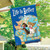 Briarwood Lane house flag with colorful dog design and text Life is Better with Dogs.