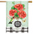 Briarwood Lane's colorful Home Sweet Home garden flag with vibrant red geraniums and cheerful spring decor.