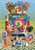 Briarwood Lane Groovy Pups Spring Garden Flag with colorful dogs and Volkswagon bus in springtime flowers.