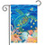 Briarwood Lane colorful sea turtle garden flag with ocean, sand, and seashells for summer display.