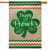 St. Patrick's Day Clover Burlap House Flag