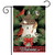 Briarwood Lane small printed garden flag with cardinals, birdhouse, and festive Christmas design on porch display.