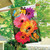 Briarwood Lane Garden Gerber Daisies spring house flag with colorful butterflies and flowers outdoor decor.